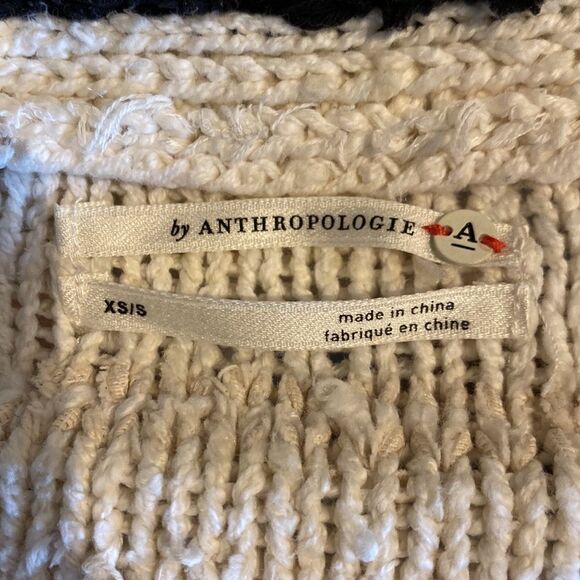 Anthropologie Extra Small/Small Margot Fringed Poncho Sweater Metal - Picture 10 of 12